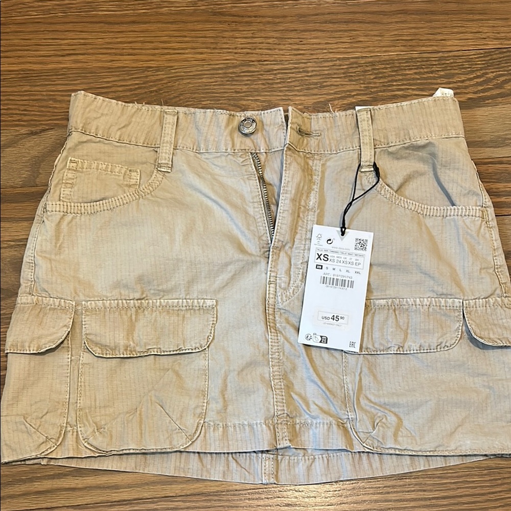 Zara Tan Women's Cargo Skirt XS